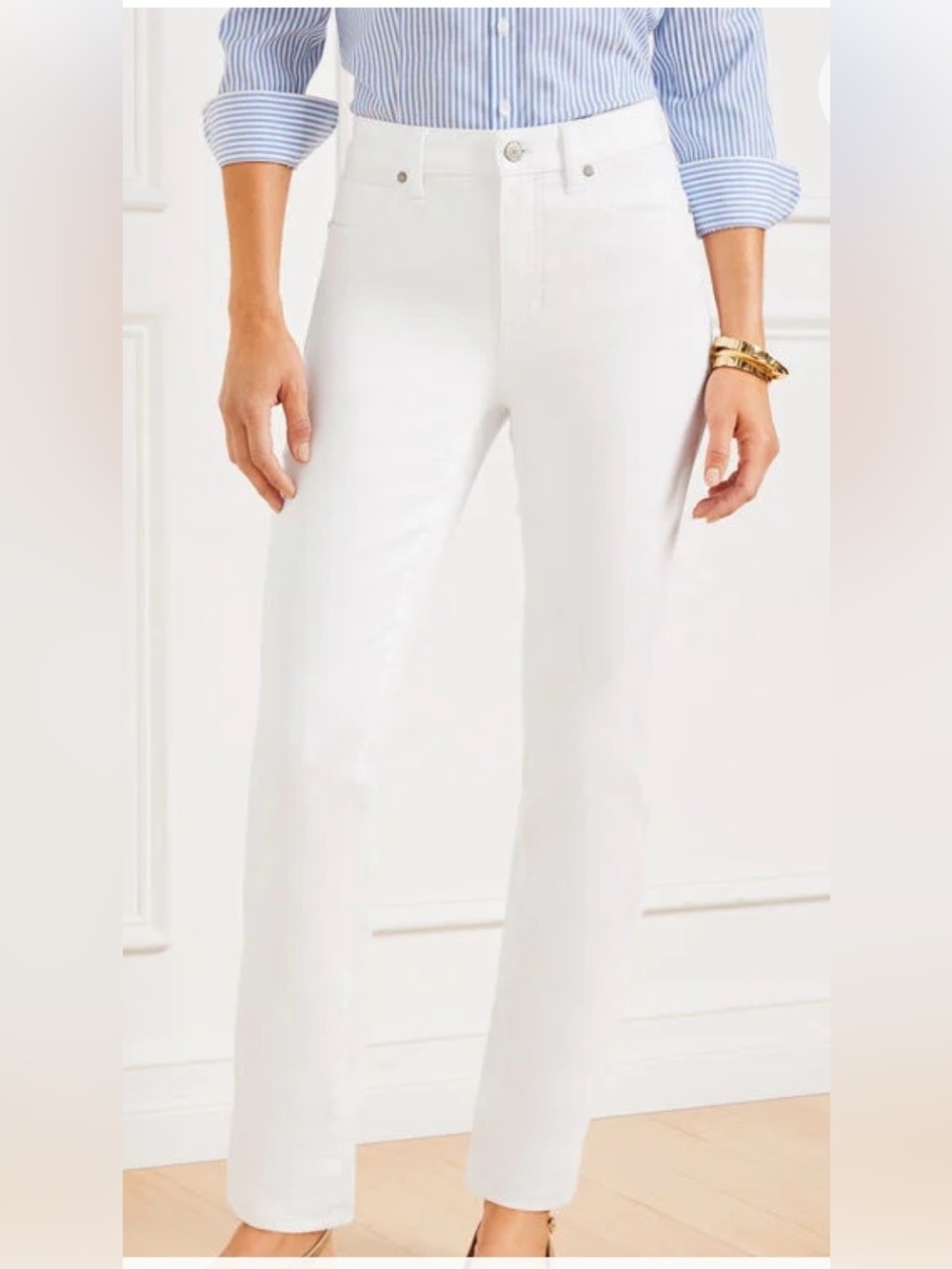 Talbots white straight leg jeans women’s size 10